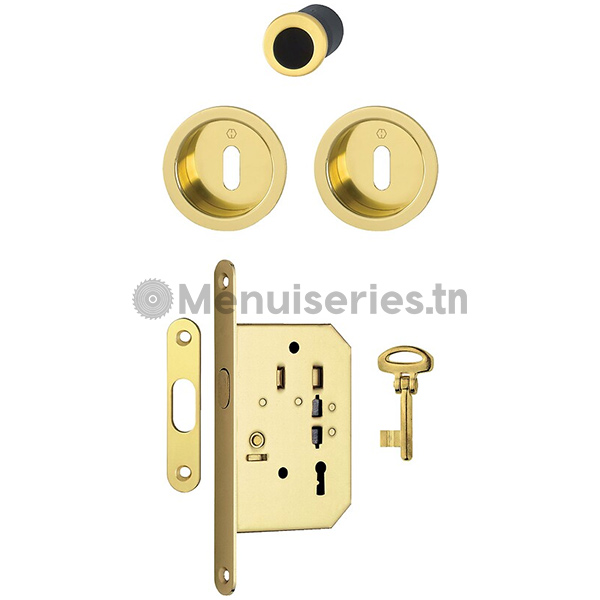Kit pour porte coulissante poignée et serrure tunisie menuiseries.tn menuiserie menuisier cuisine dressing couvre chant mdf PVC