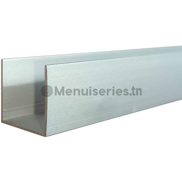 Rail aluminium forme U 2.5M tunisie menuiseries.tn menuiserie menuisier cuisine dressing couvre chant mdf PVC